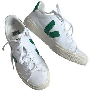 VEJA Canvas Sneakers White Green Size 6